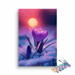 Winter Bloom: Crocus at Sunset Paint by Numbers Kit
