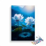 Moonlit Serenity: White Lotus Paint by Numbers Kit