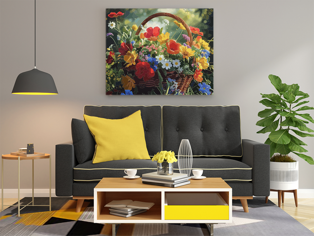 Garden Basket: Blooming Wildflowers Paint by Numbers Kit - Image 2