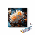 Tranquil Waters: White Water Lilies Paint by Numbers Kit