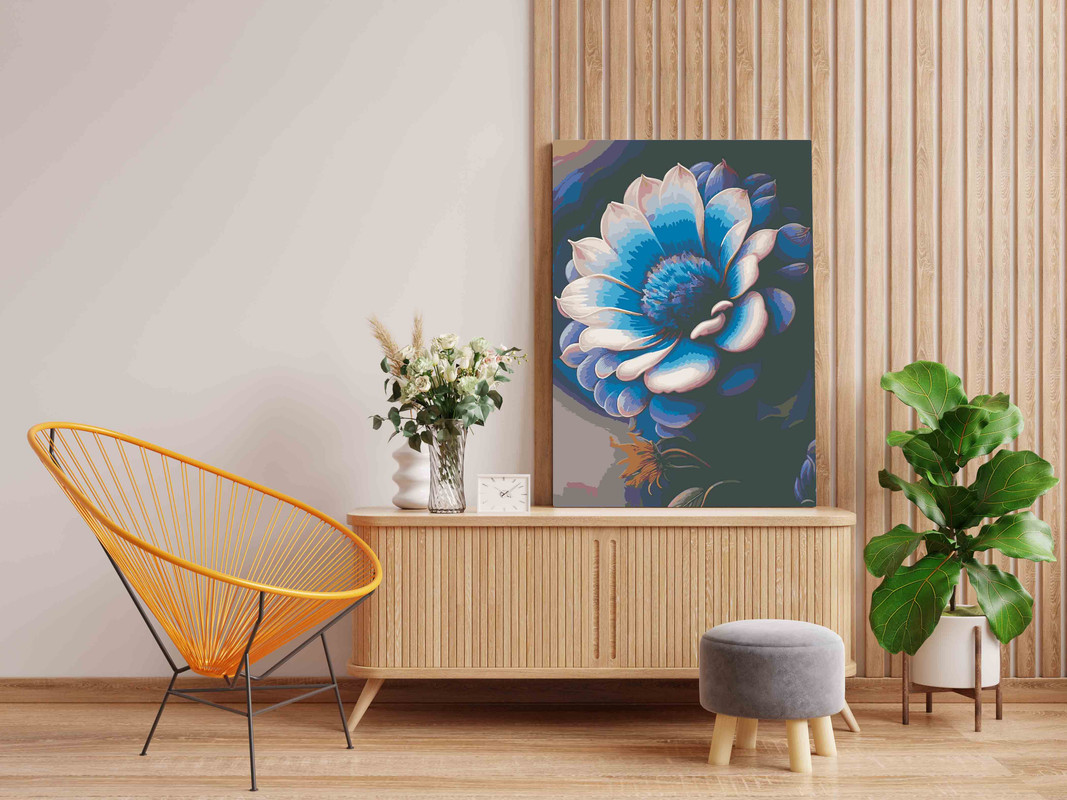 Mystic Blue Blossom Paint by Numbers Kit - Image 2