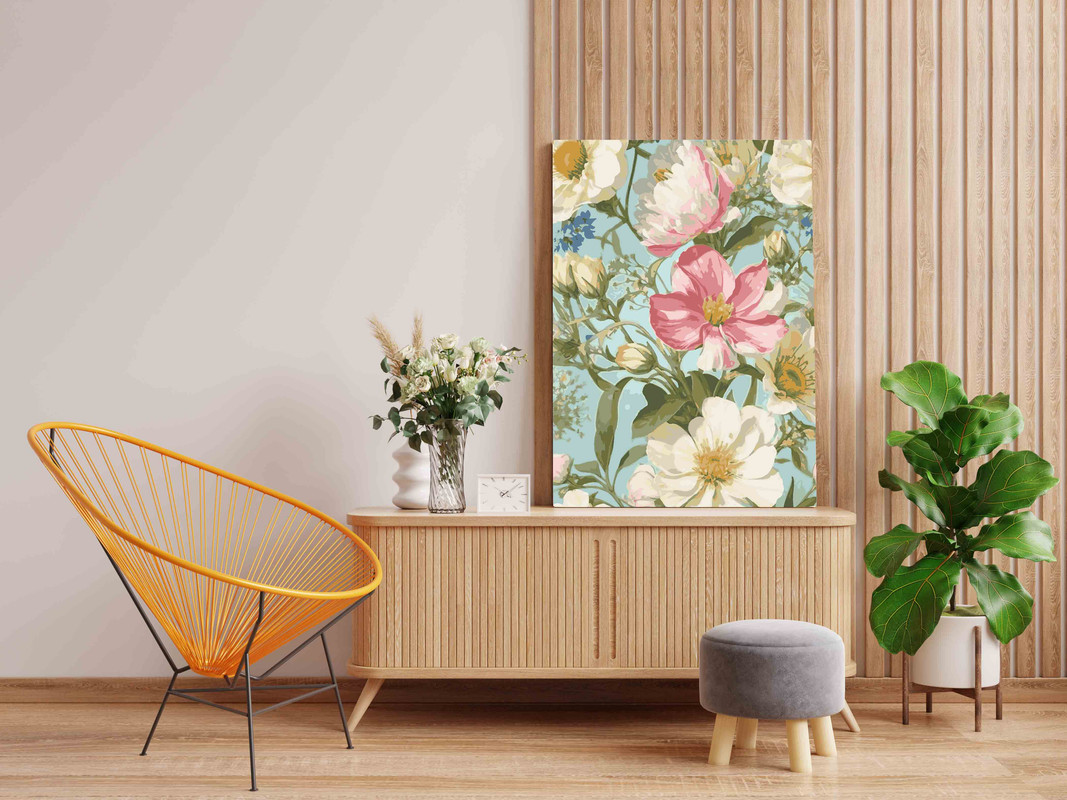 Blushing Bloom Garden Paint by Numbers Kit - Image 2