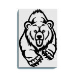 Charging Bear Canvas DIY Painting – Glow in the Dark Kit for Adults & Kids | Eazy Arts DIY Art Set with Brushes, Glow Paint & Black Paint (Blue/Cyan/Green Glow Options)