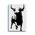 Bull Canvas DIY Painting – Glow in the Dark Kit for Adults & Kids | Eazy Arts DIY Art Set with Brushes, Glow Paint & Black Paint (Blue/Cyan/Green Glow Options)