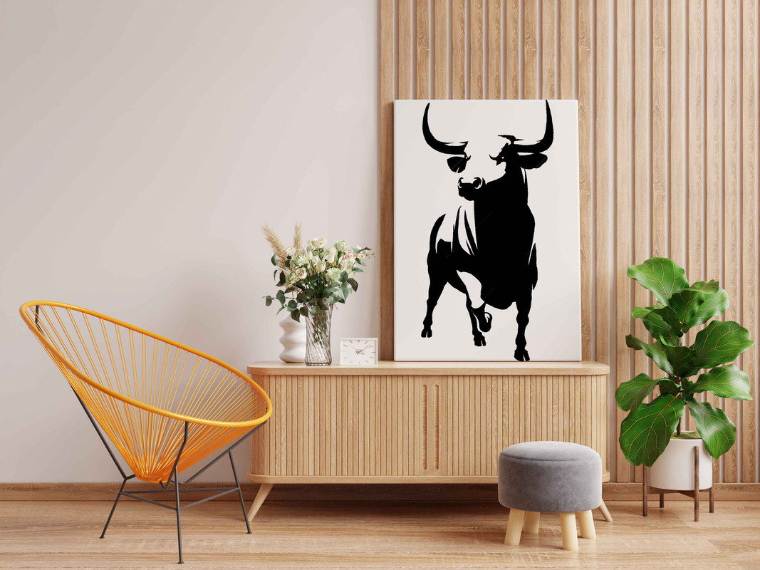 Bull Canvas DIY Painting β Glow in the Dark Kit for Adults & Kids | Eazy Arts DIY Art Set with Brushes, Glow Paint & Black Paint (Blue/Cyan/Green Glow Options) - Image 2