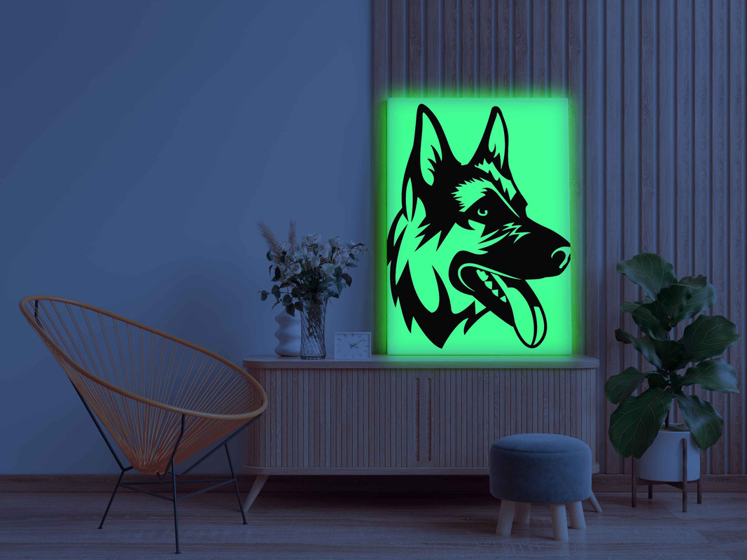 Curious Dog Canvas DIY Painting β Glow in the Dark Kit for Adults & Kids | Eazy Arts DIY Art Set with Brushes, Glow Paint & Black Paint (Blue/Cyan/Green Glow Options) - Image 3