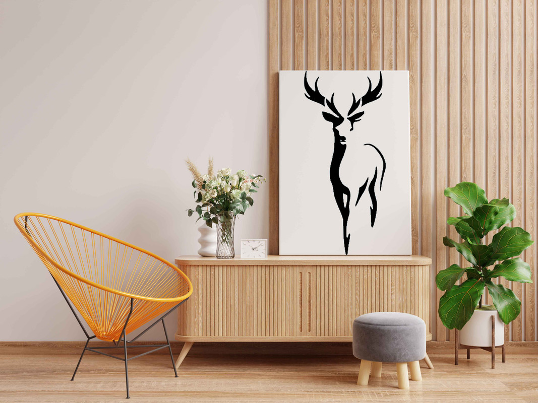 Standing Deer Canvas DIY Painting β Glow in the Dark Kit for Adults & Kids | Eazy Arts DIY Art Set with Brushes, Glow Paint & Black Paint (Blue/Cyan/Green Glow Options) - Image 2
