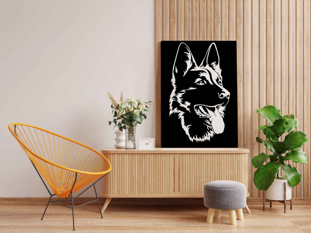 Dog Face Canvas DIY Painting β Glow in the Dark Kit for Adults & Kids | Eazy Arts DIY Art Set with Brushes, Glow Paint & Black Paint (Blue/Cyan/Green Glow Options) - Image 2