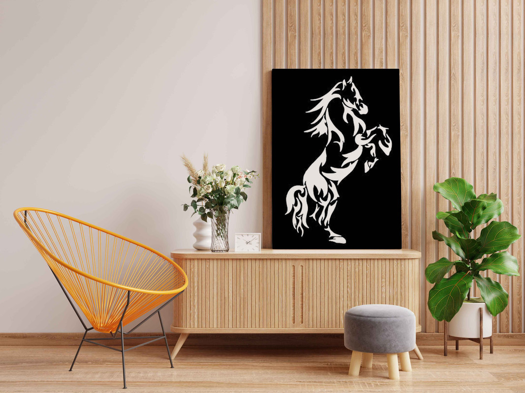 Rearing Horse Canvas DIY Painting β Glow in the Dark Kit for Adults & Kids | Eazy Arts DIY Art Set with Brushes, Glow Paint & Black Paint (Blue/Cyan/Green Glow Options) - Image 2