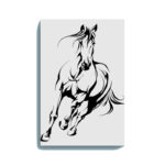 Running Horse Canvas DIY Painting – Glow in the Dark Kit for Adults & Kids | Eazy Arts DIY Art Set with Brushes, Glow Paint & Black Paint (Blue/Cyan/Green Glow Options)