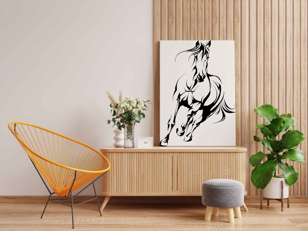 Running Horse Canvas DIY Painting β Glow in the Dark Kit for Adults & Kids | Eazy Arts DIY Art Set with Brushes, Glow Paint & Black Paint (Blue/Cyan/Green Glow Options) - Image 2