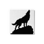 Howling Wolf Canvas DIY Painting – Glow in the Dark Kit for Adults & Kids | Eazy Arts DIY Art Set with Brushes, Glow Paint & Black Paint (Blue/Cyan/Green Glow Options)