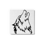 Howling Wolf Head Canvas DIY Painting – Glow in the Dark Kit for Adults & Kids | Eazy Arts DIY Art Set with Brushes, Glow Paint & Black Paint (Blue/Cyan/Green Glow Options)