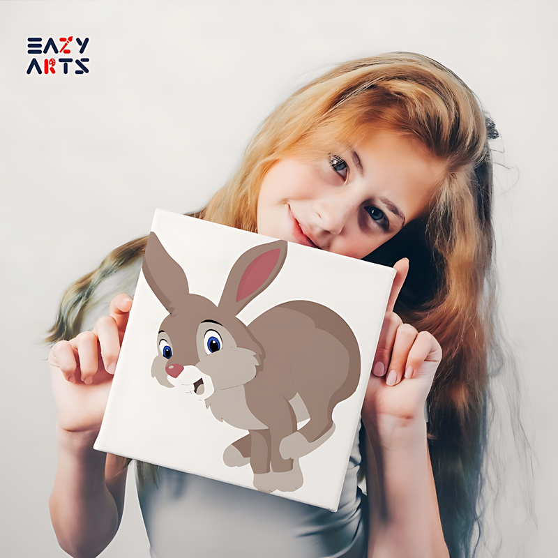 Brown Rabbit Running PBN Kit For Kids - Image 2