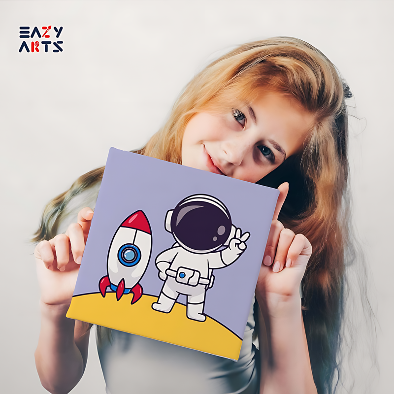 Astronaut On Moon PBN Kit For Kids - Image 2