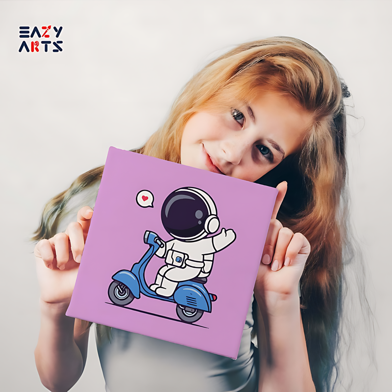 Astronaut On Scooter Paint By Numbers Kit For Kids - Image 2