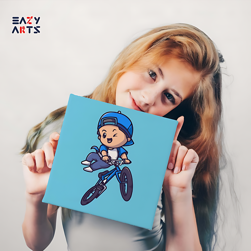 Boy Riding Bicycle PBN Kit For Kids - Image 2