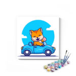 Cat Driving Car Paint By Numbers Kit For Kids