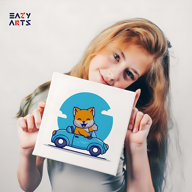 Cat Driving Car Paint By Numbers Kit For Kids - Image 2