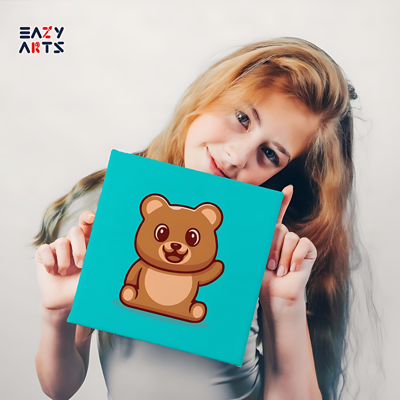 Teddy Bear Waving PBN Kit For Kids - Image 2