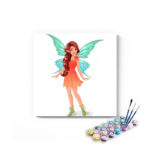Little Fairy Playing Paint By Numbers Kit For Kids