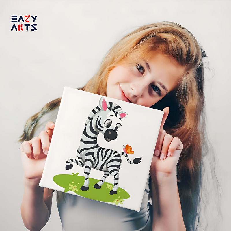 Zebra and Butterfly Paint By Numbers Kit For Kids - Image 2