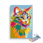 Cat Abstract Paint By Numbers Kit For Kids