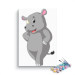 Rhino Paint By Numbers Kit For Kids