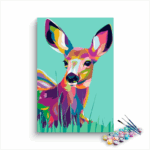 Deer Abstract Paint By Numbers Kit For Kids