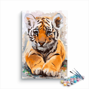 Baby Tiger Sitting Paint By Numbers Kit For Kids