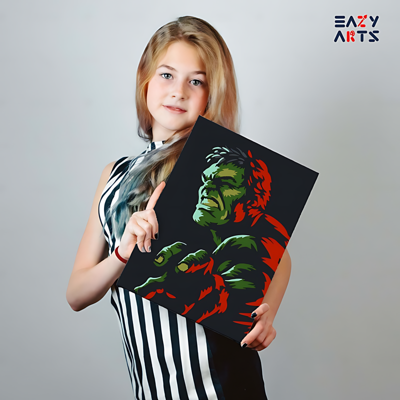 Hulk Abstract Paint By Numbers Kit For Kids - Image 2