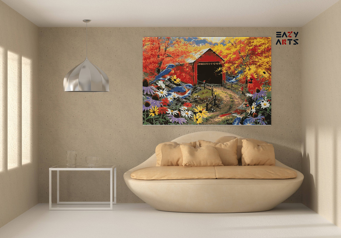 Birds and House Paint By Numbers kit - Image 2