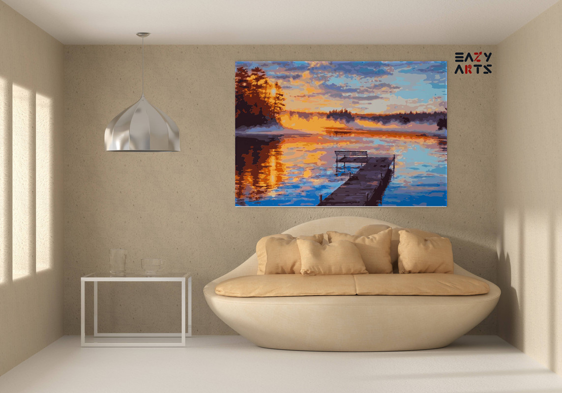 Sunset at Port Paint By Numbers kit - Image 2