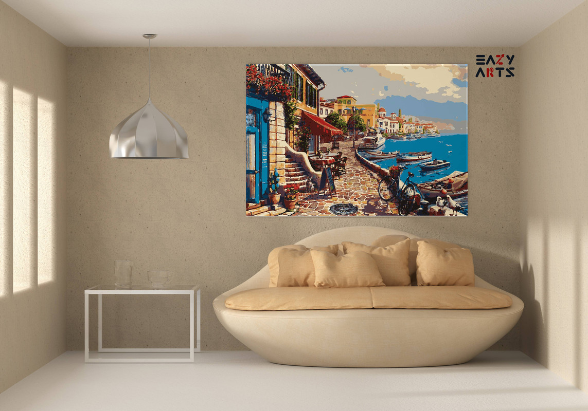 City and Boats Paint By Numbers kit - Image 2