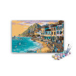 City Beach Boats and Mountains Paint By Numbers kit