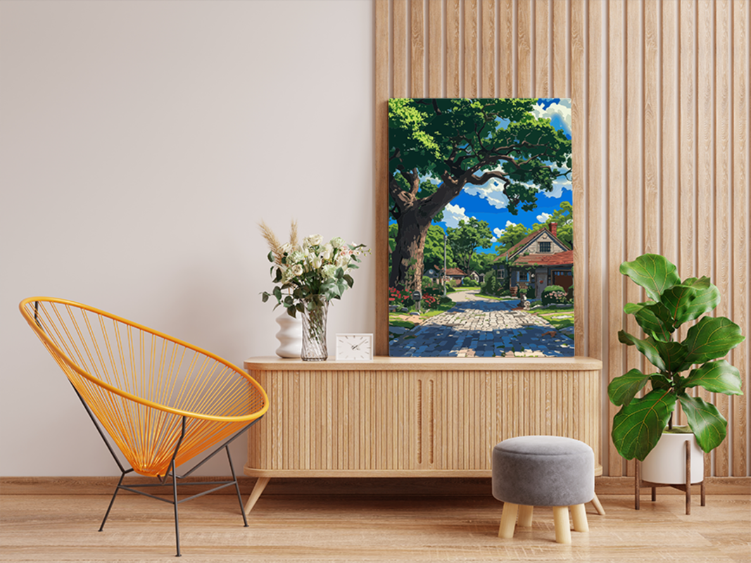 Charming Country Lane with Cottage Paint by Numbers Kit - Image 2