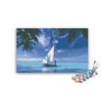 Tranquil Sailboat on Tropical Waters Paint by Numbers Kit
