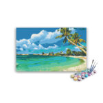 Tropical Paradise Beach with Clear Waters Paint by Numbers Kit