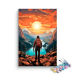 Mountain Explorer at Sunrise Paint by Numbers Kit