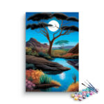Moonlit African Landscape Paint by Numbers Kit