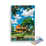 Sunny Cottage by the Lake Paint by Numbers Kit