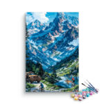 Mountain Adventure with Cyclists Paint by Numbers Kit