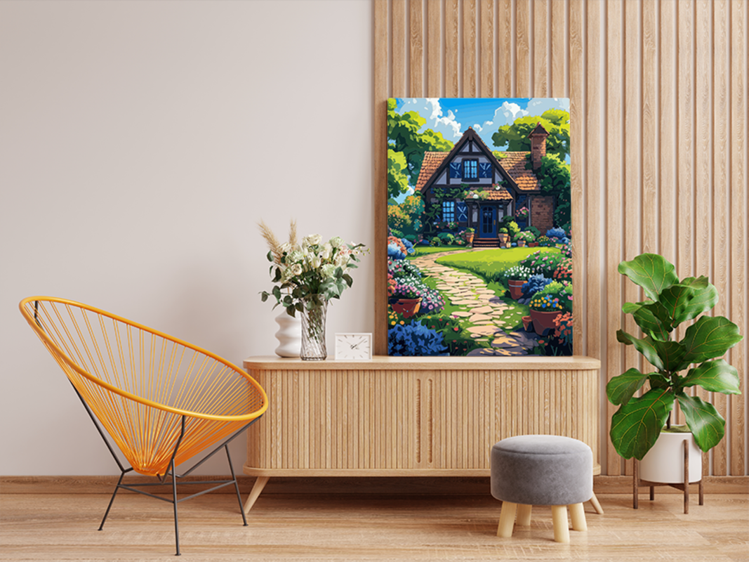 Charming Cottage Garden Paint by Numbers Kit - Image 2