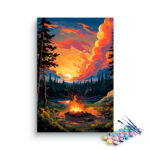 Sunset Campfire by the Lake Paint by Numbers Kit