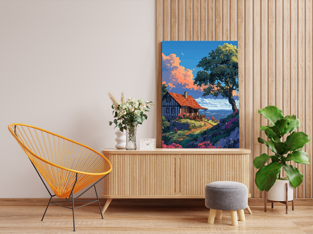 Sunset Cottage Paint by Numbers Kit - Image 2