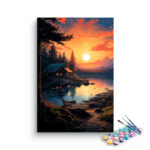 Sunset Serenity Cabin Paint by Numbers Kit