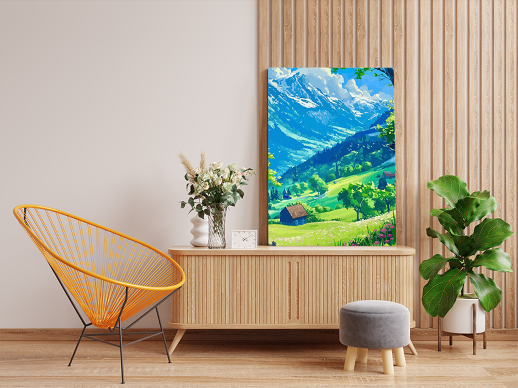 Tranquil Green Valley Paint by Numbers Kit - Image 2