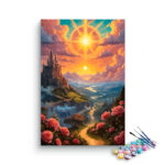 Sunset Castle on the Hills Paint by Numbers Kit