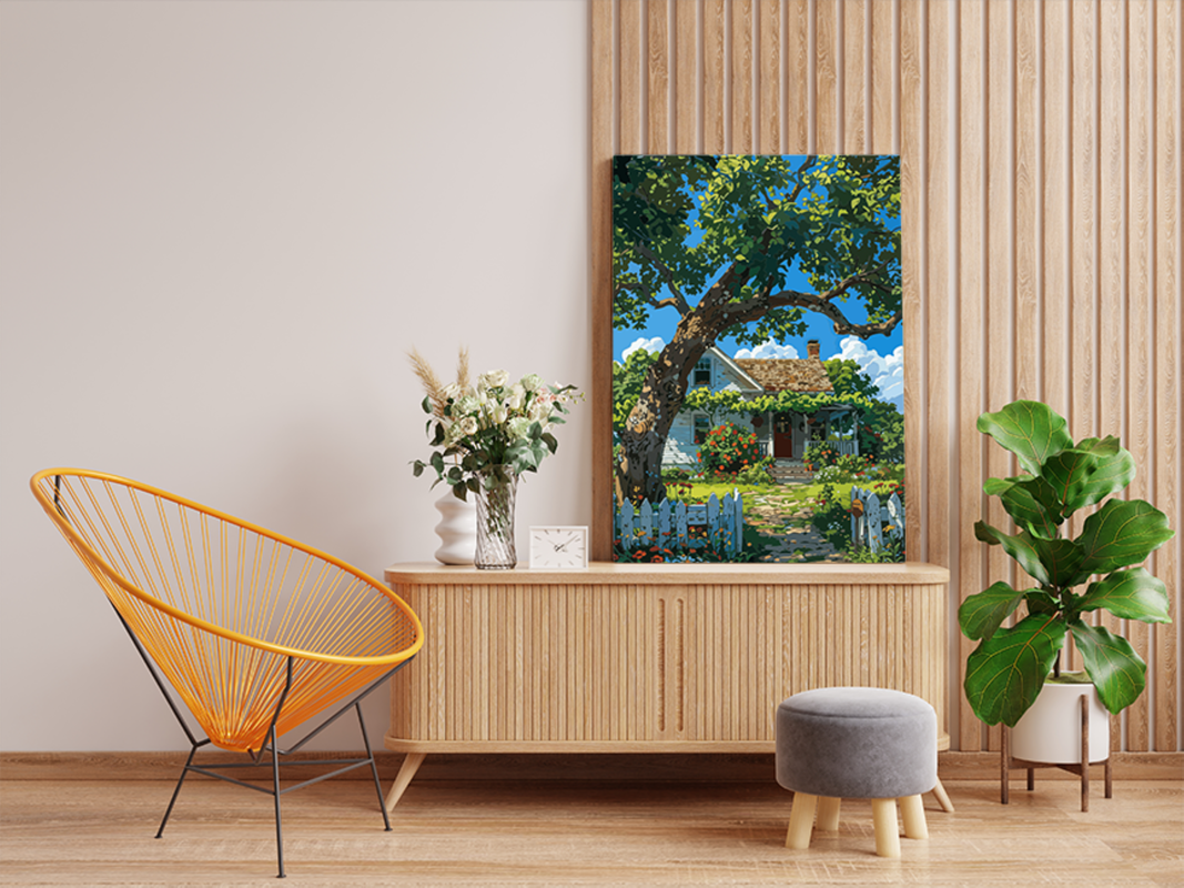 Charming Country Cottage Paint by Numbers Kit - Image 2