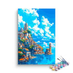 Seaside Mediterranean Village Paint by Numbers Kit
